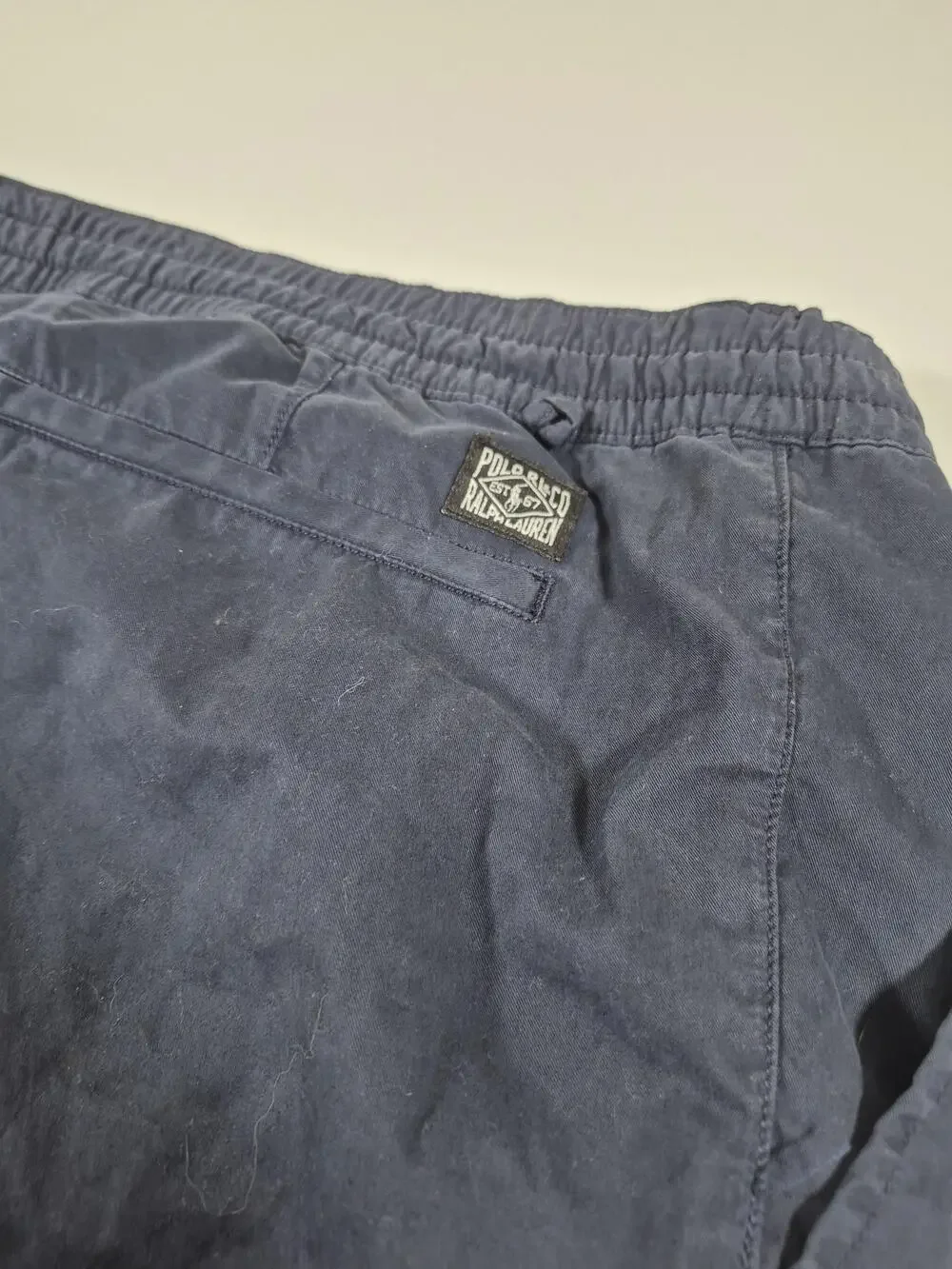 Polo Ralph Lauren Shorts Men's 2XB Blue Chino 9in Inseam Elastic Drawstring